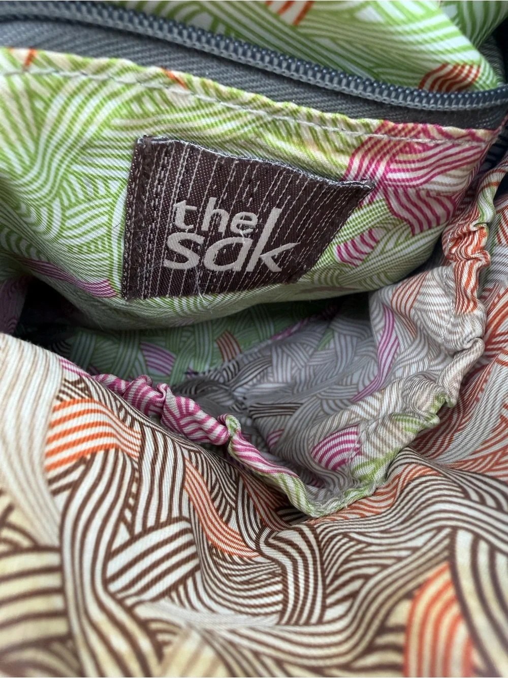 The Sak Brown Leather Messenger Crossbody Bag